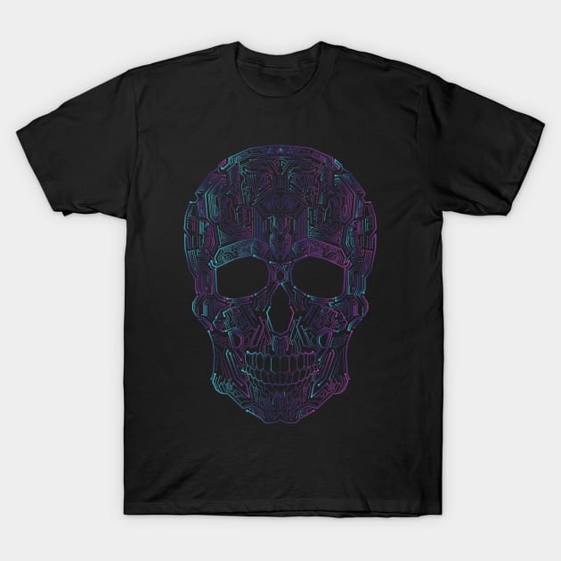 Beautifull circuit skull design T-Shirt by Velvet Love Design 